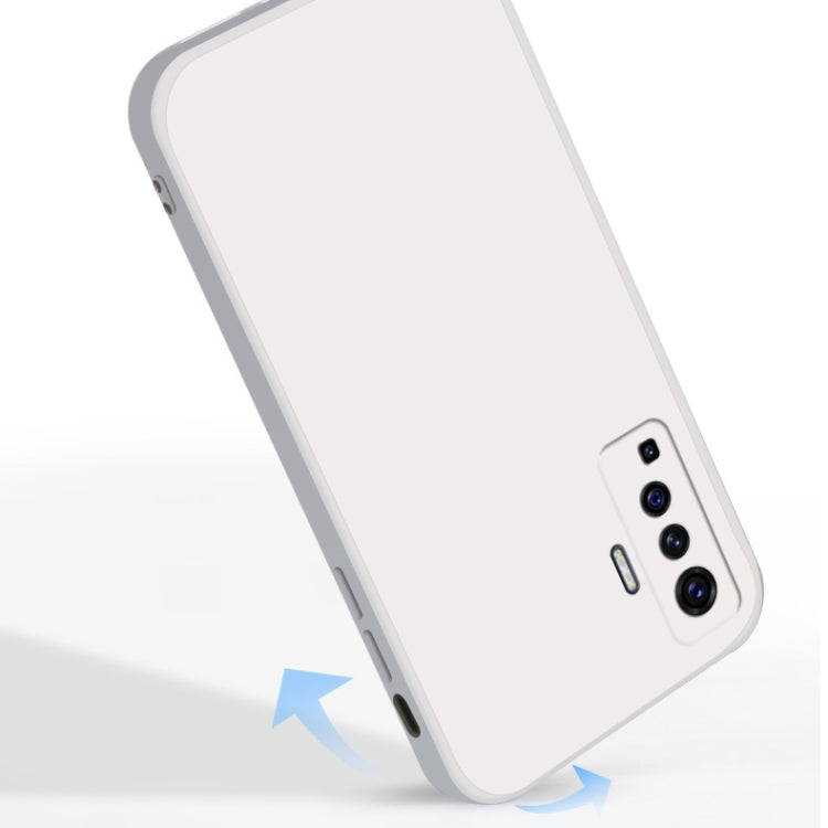 For vivo X50 Solid Color Imitation Liquid Silicone Straight Edge Dropproof Full Coverage Protective Case