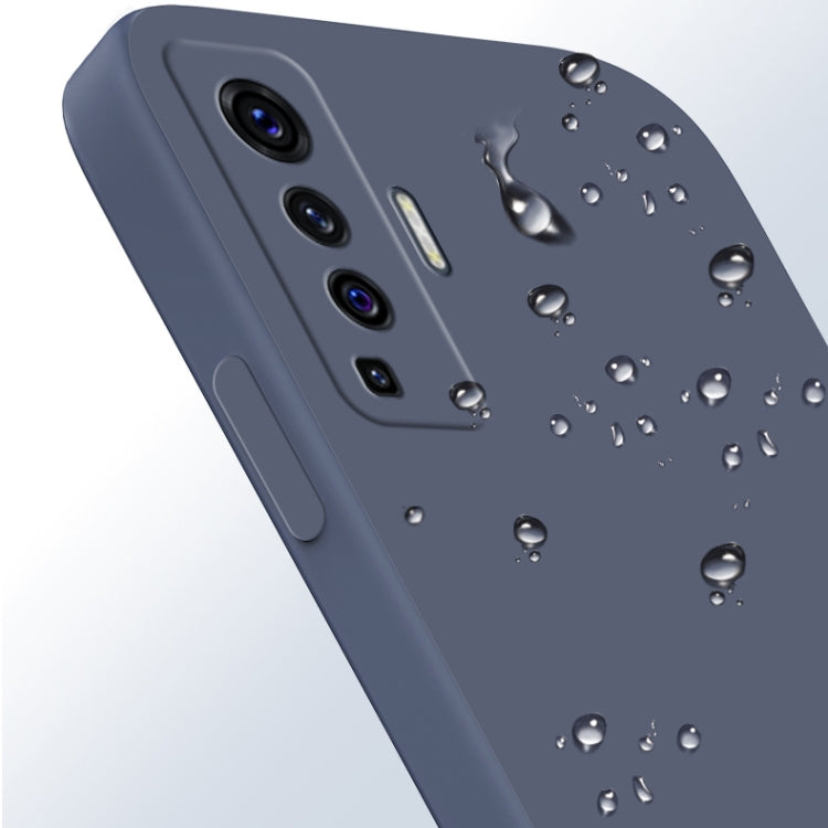 For vivo X50 Solid Color Imitation Liquid Silicone Straight Edge Dropproof Full Coverage Protective Case