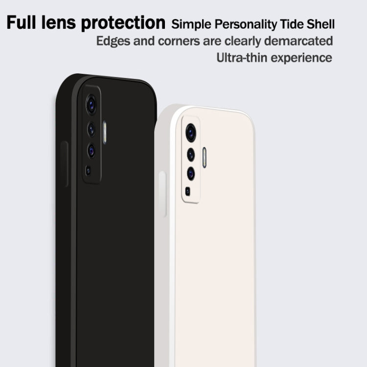 For vivo X50 Solid Color Imitation Liquid Silicone Straight Edge Dropproof Full Coverage Protective Case
