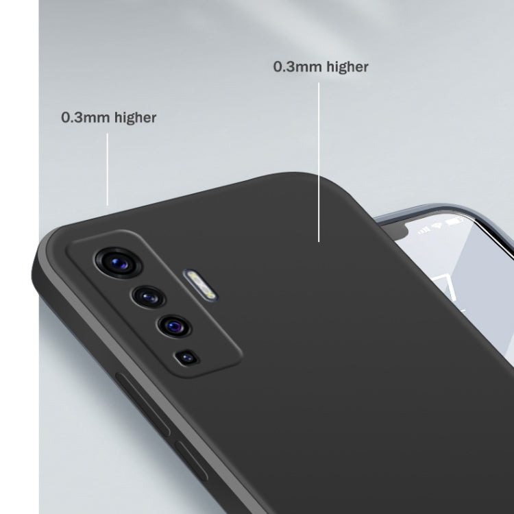 For vivo X50 Solid Color Imitation Liquid Silicone Straight Edge Dropproof Full Coverage Protective Case