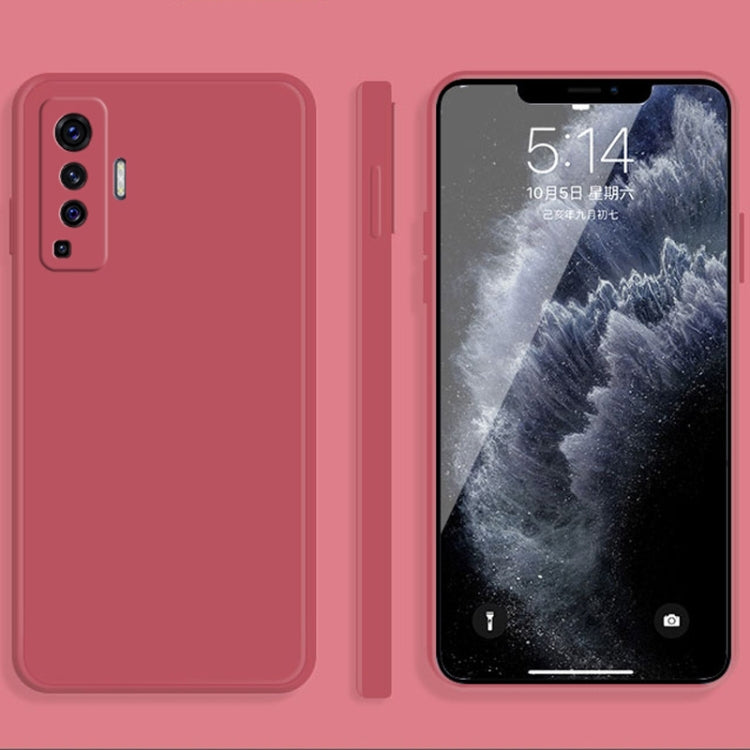 For vivo X50 Solid Color Imitation Liquid Silicone Straight Edge Dropproof Full Coverage Protective Case