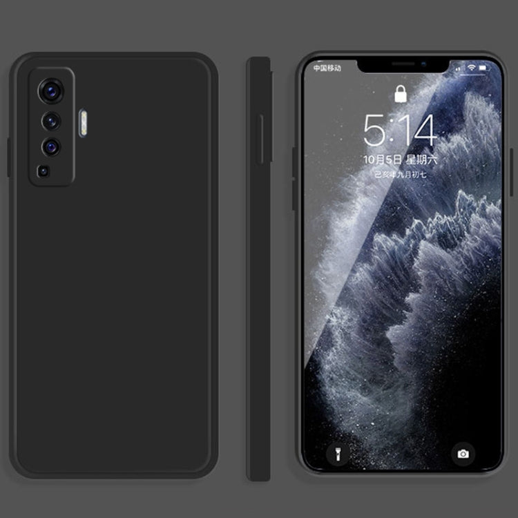 For vivo X50 Solid Color Imitation Liquid Silicone Straight Edge Dropproof Full Coverage Protective Case