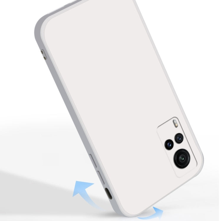 For vivo X60 Solid Color Imitation Liquid Silicone Straight Edge Dropproof Full Coverage Protective Case
