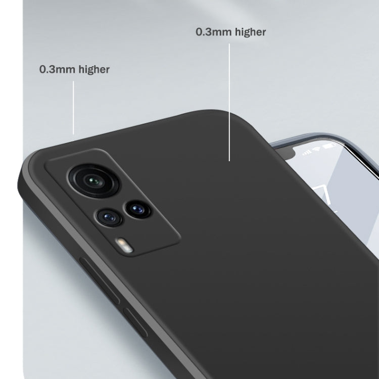 For vivo X60 Solid Color Imitation Liquid Silicone Straight Edge Dropproof Full Coverage Protective Case