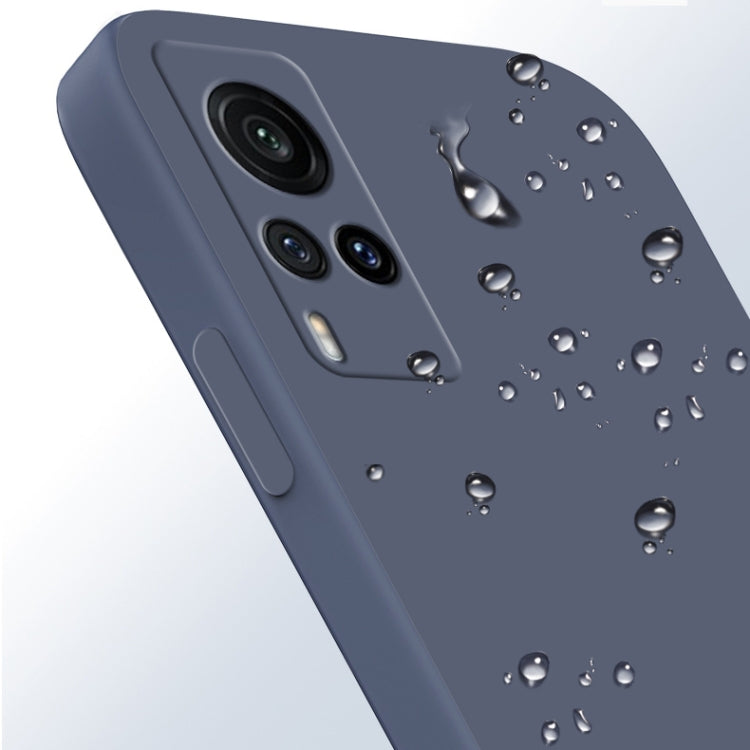For vivo X60 Solid Color Imitation Liquid Silicone Straight Edge Dropproof Full Coverage Protective Case