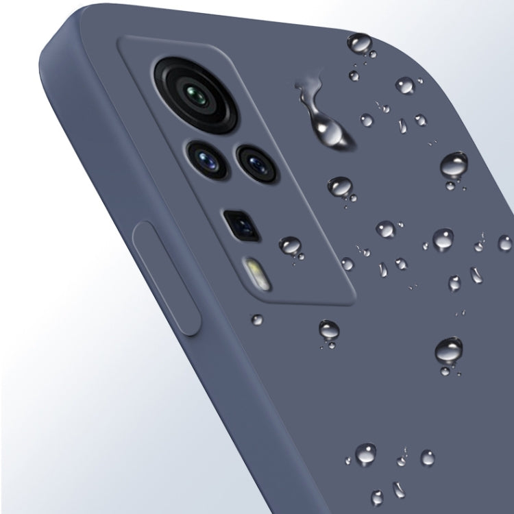 For vivo X60 Pro Solid Color Imitation Liquid Silicone Straight Edge Dropproof Full Coverage Protective Case