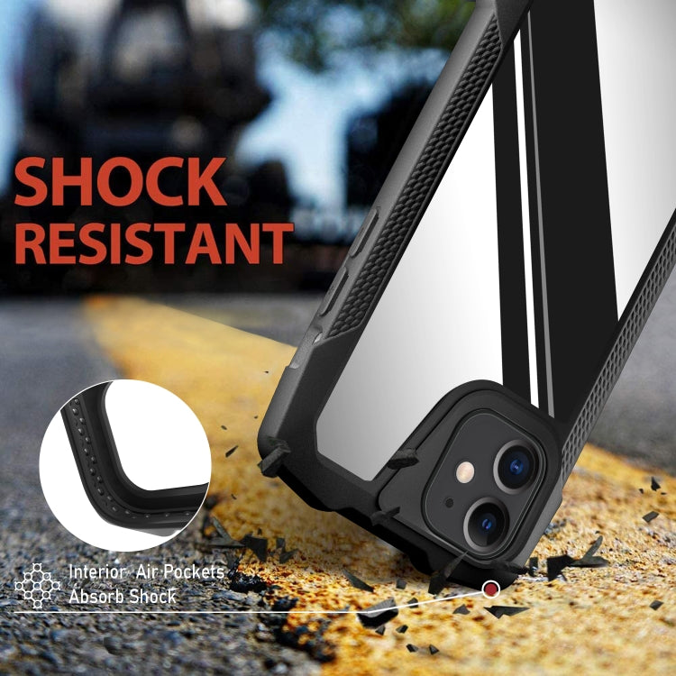 For iPhone 12 mini Stainless Steel Metal PC Back Cover + TPU Heavy Duty Armor Shockproof Case