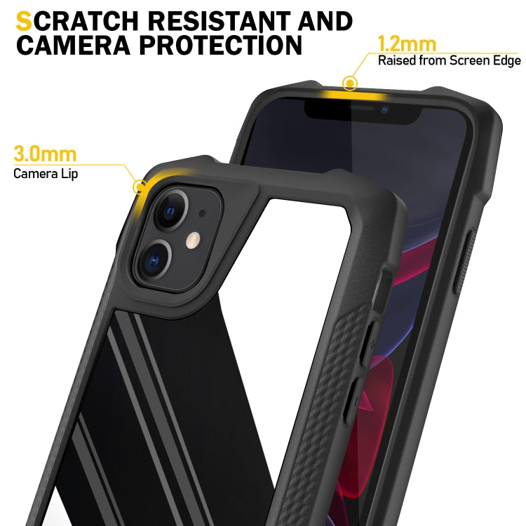For iPhone 11 Stainless Steel Metal PC Back Cover + TPU Heavy Duty Armor Shockproof Case