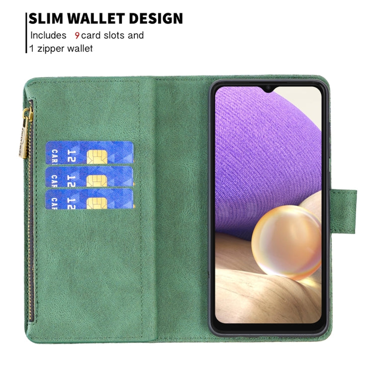 For Samsung Galaxy A32 5G Flying Butterfly Embossing Pattern Zipper Horizontal Flip Leather Case with Holder & Card Slots & Wallet