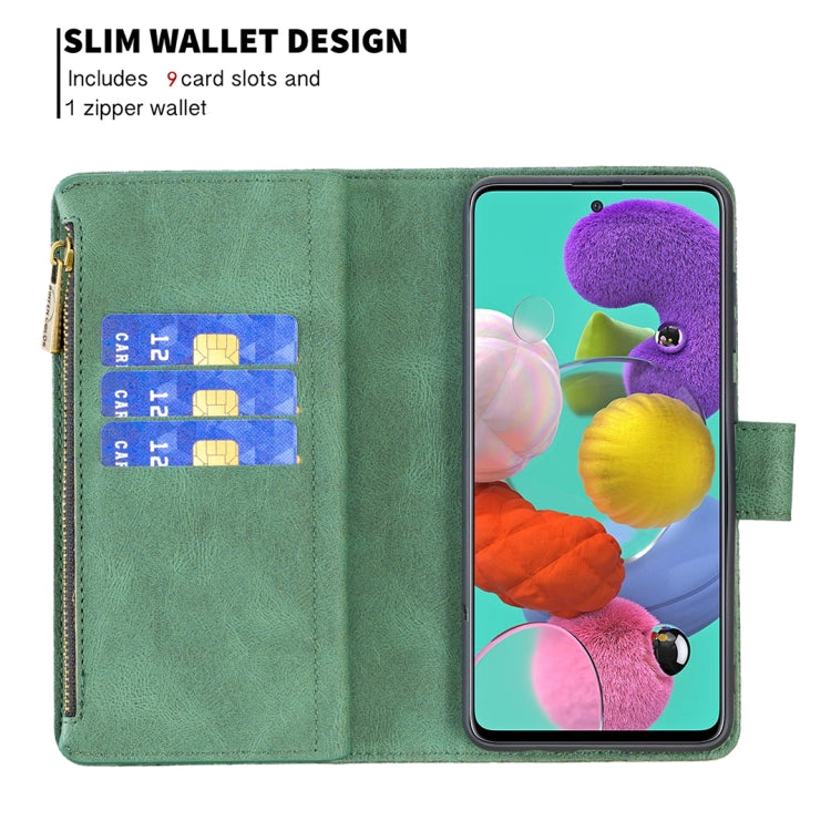 For Samsung Galaxy A51 4G Flying Butterfly Embossing Pattern Zipper Horizontal Flip Leather Case with Holder & Card Slots & Wallet