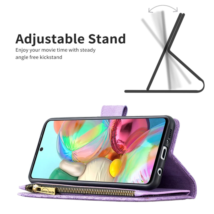 For Samsung Galaxy A71 4G Flying Butterfly Embossing Pattern Zipper Horizontal Flip Leather Case with Holder & Card Slots & Wallet