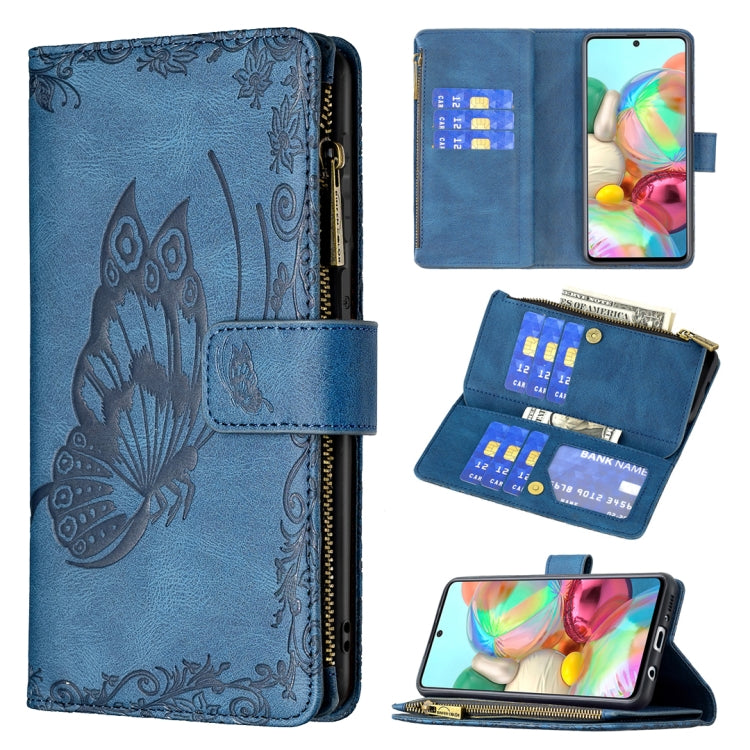 For Samsung Galaxy A71 4G Flying Butterfly Embossing Pattern Zipper Horizontal Flip Leather Case with Holder & Card Slots & Wallet