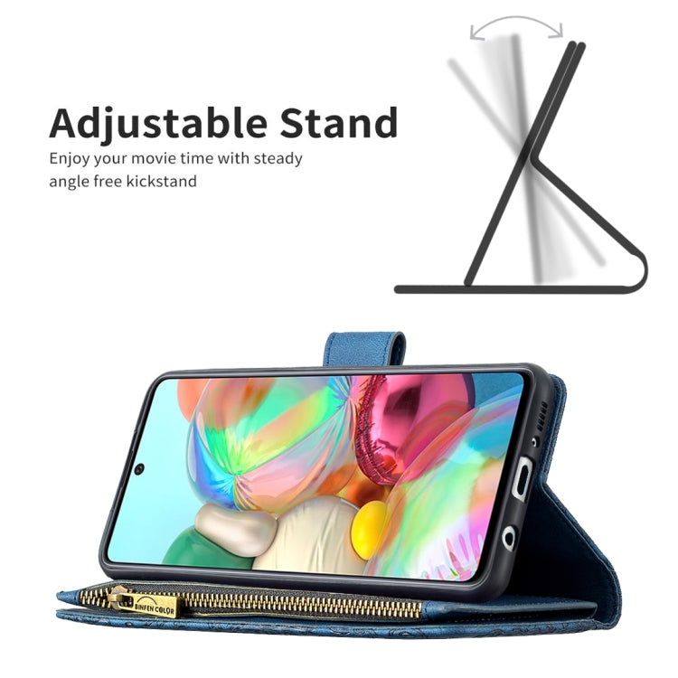 For Samsung Galaxy A71 4G Flying Butterfly Embossing Pattern Zipper Horizontal Flip Leather Case with Holder & Card Slots & Wallet