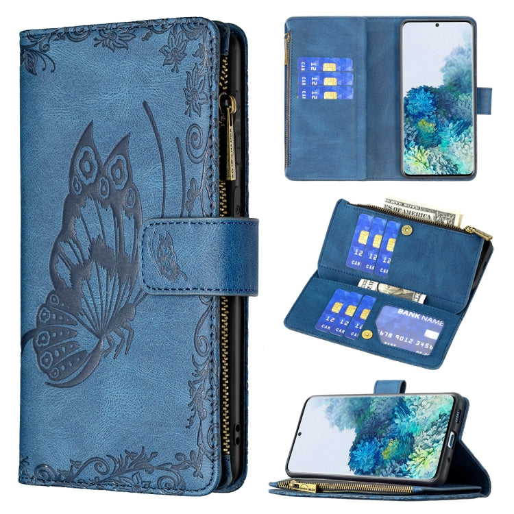 For Samsung Galaxy S20 Plus Flying Butterfly Embossing Pattern Zipper Horizontal Flip Leather Case with Holder & Card Slots & Wallet