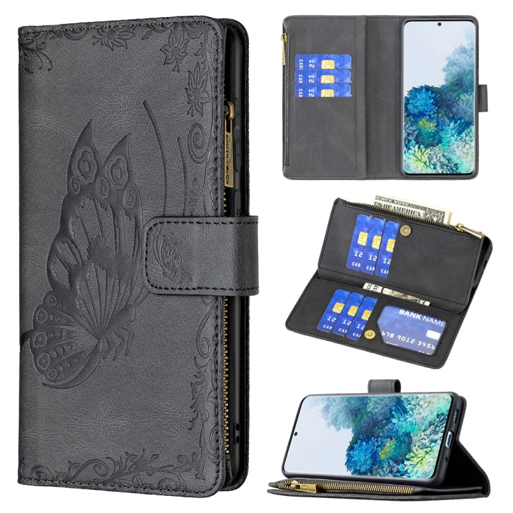 For Samsung Galaxy S20 Plus Flying Butterfly Embossing Pattern Zipper Horizontal Flip Leather Case with Holder & Card Slots & Wallet