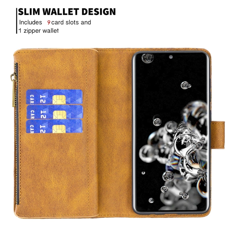 For Samsung Galaxy S20 Ultra Flying Butterfly Embossing Pattern Zipper Horizontal Flip Leather Case with Holder & Card Slots & Wallet