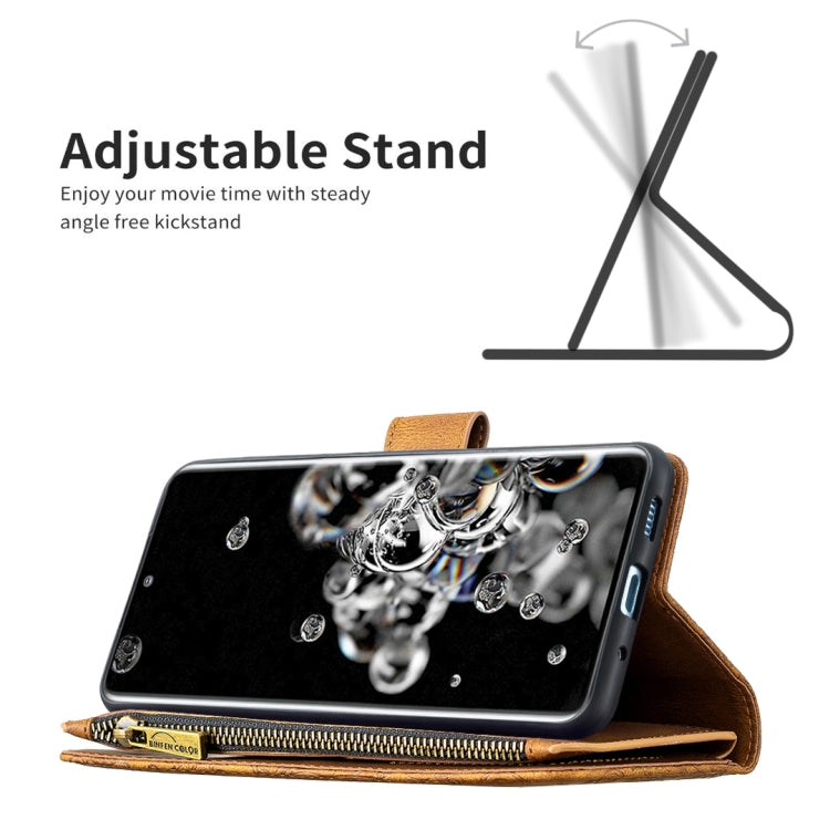 For Samsung Galaxy S20 Ultra Flying Butterfly Embossing Pattern Zipper Horizontal Flip Leather Case with Holder & Card Slots & Wallet