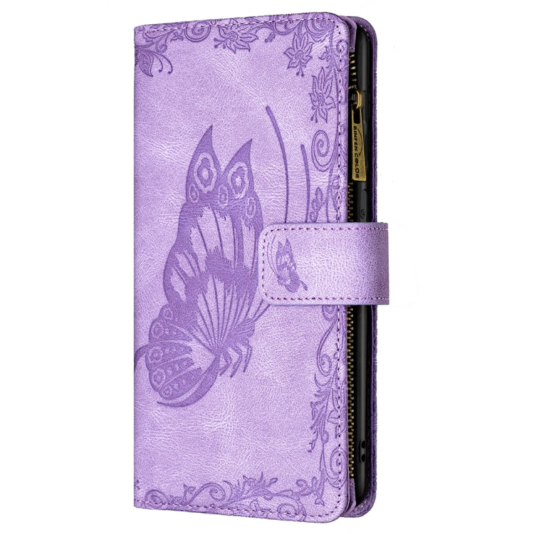 For Samsung Galaxy S20 Ultra Flying Butterfly Embossing Pattern Zipper Horizontal Flip Leather Case with Holder & Card Slots & Wallet