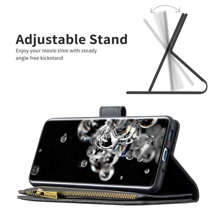 For Samsung Galaxy S20 Ultra Flying Butterfly Embossing Pattern Zipper Horizontal Flip Leather Case with Holder & Card Slots & Wallet