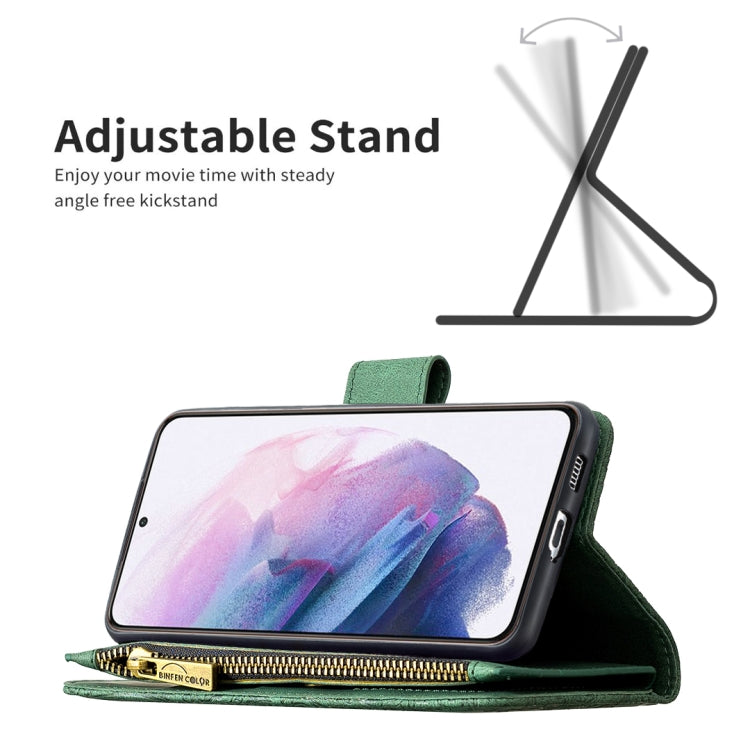 For Samsung Galaxy S21+ 5G Flying Butterfly Embossing Pattern Zipper Horizontal Flip Leather Case with Holder & Card Slots & Wallet