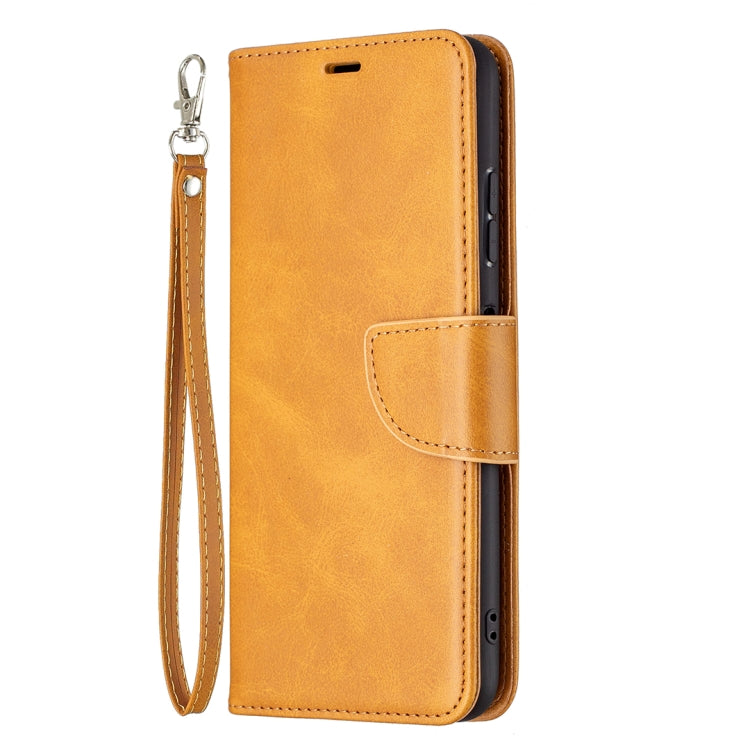 For Samsung Galaxy A22 5G Retro Lambskin Texture Pure Color Horizontal Flip PU Leather Case with Holder & Card Slots & Wallet & Lanyard