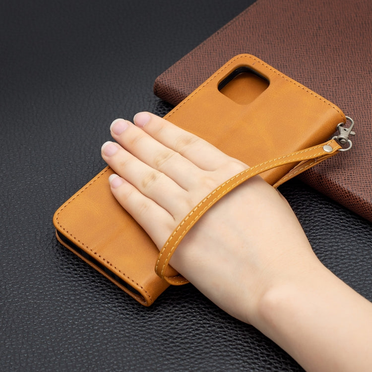 For Samsung Galaxy A22 5G Retro Lambskin Texture Pure Color Horizontal Flip PU Leather Case with Holder & Card Slots & Wallet & Lanyard