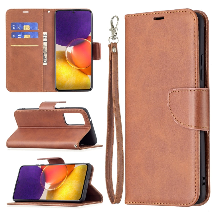 For Samsung Galaxy A82 5G Retro Lambskin Texture Pure Color Horizontal Flip PU Leather Case with Holder & Card Slots & Wallet & Lanyard