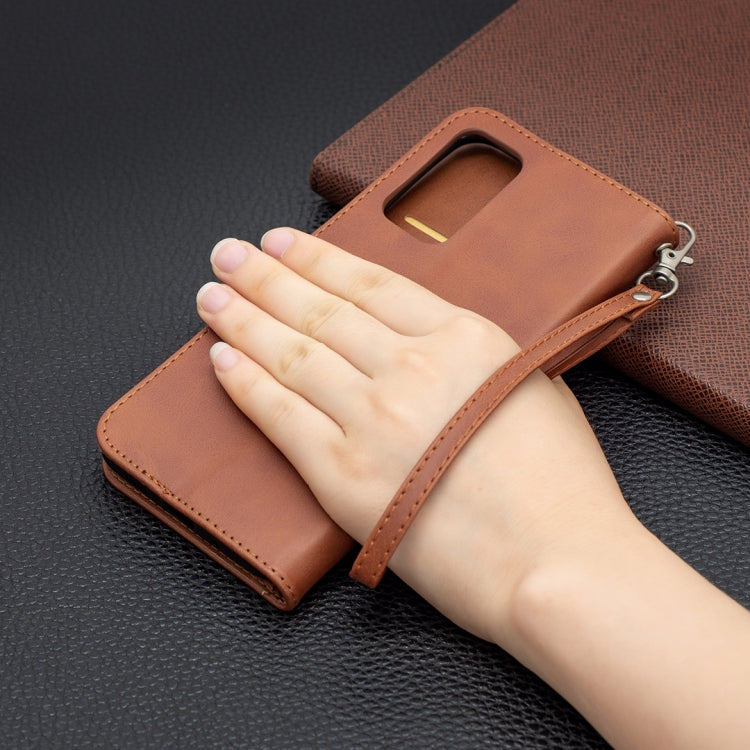 For Samsung Galaxy A82 5G Retro Lambskin Texture Pure Color Horizontal Flip PU Leather Case with Holder & Card Slots & Wallet & Lanyard