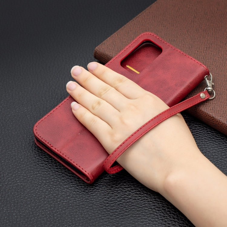 For Samsung Galaxy A82 5G Retro Lambskin Texture Pure Color Horizontal Flip PU Leather Case with Holder & Card Slots & Wallet & Lanyard