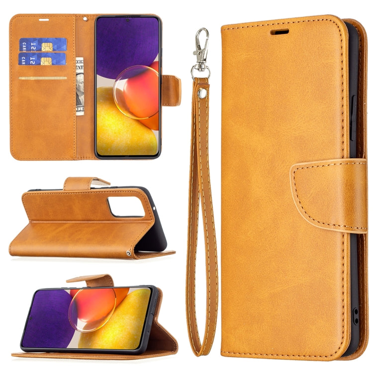 For Samsung Galaxy A82 5G Retro Lambskin Texture Pure Color Horizontal Flip PU Leather Case with Holder & Card Slots & Wallet & Lanyard