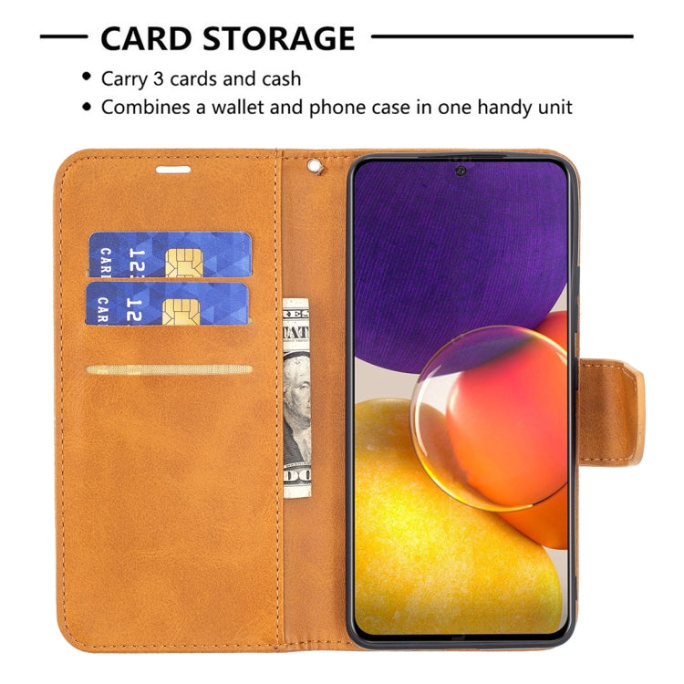 For Samsung Galaxy A82 5G Retro Lambskin Texture Pure Color Horizontal Flip PU Leather Case with Holder & Card Slots & Wallet & Lanyard