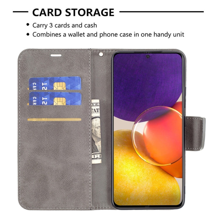 For Samsung Galaxy A82 5G Retro Lambskin Texture Pure Color Horizontal Flip PU Leather Case with Holder & Card Slots & Wallet & Lanyard