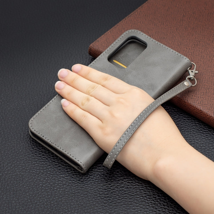 For Samsung Galaxy A82 5G Retro Lambskin Texture Pure Color Horizontal Flip PU Leather Case with Holder & Card Slots & Wallet & Lanyard