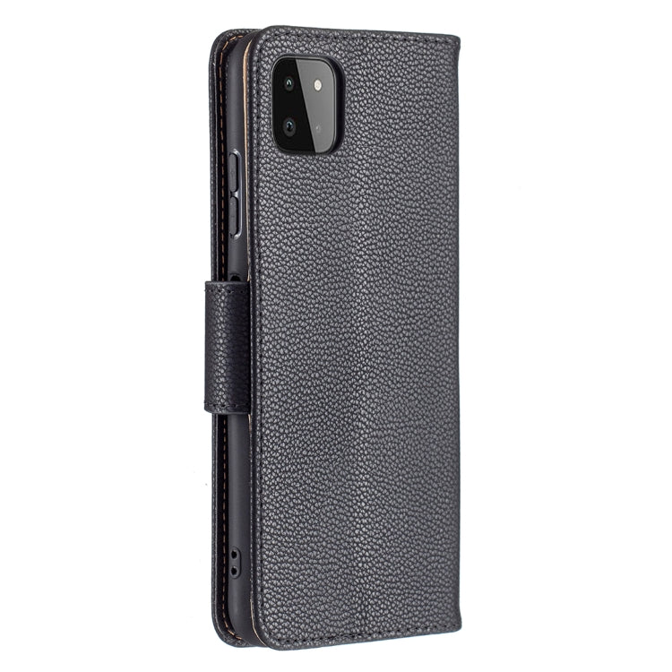For Samsung Galaxy A22 5G Litchi Texture Pure Color Horizontal Flip Leather Case with Holder & Card Slots & Wallet & Lanyard