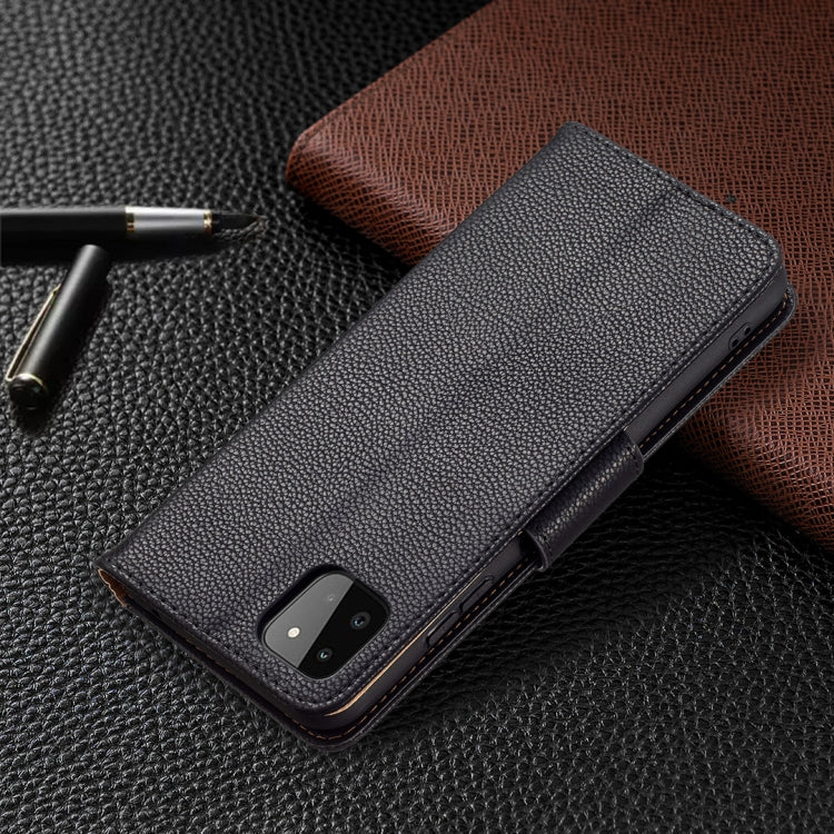 For Samsung Galaxy A22 5G Litchi Texture Pure Color Horizontal Flip Leather Case with Holder & Card Slots & Wallet & Lanyard