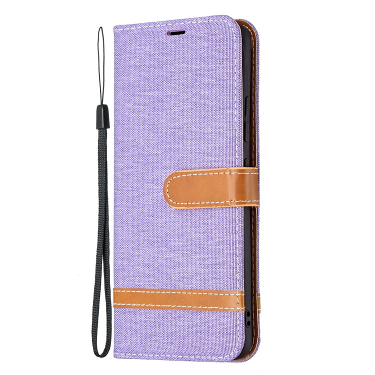 For Samsung Galaxy A82 5G Color Matching Denim Texture Horizontal Flip Leather Case with Holder & Card Slots & Wallet & Lanyard