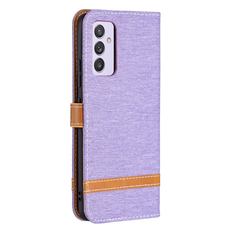 For Samsung Galaxy A82 5G Color Matching Denim Texture Horizontal Flip Leather Case with Holder & Card Slots & Wallet & Lanyard