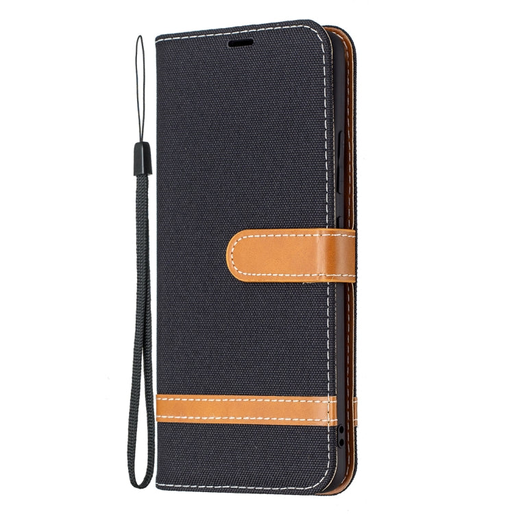 For Samsung Galaxy A82 5G Color Matching Denim Texture Horizontal Flip Leather Case with Holder & Card Slots & Wallet & Lanyard