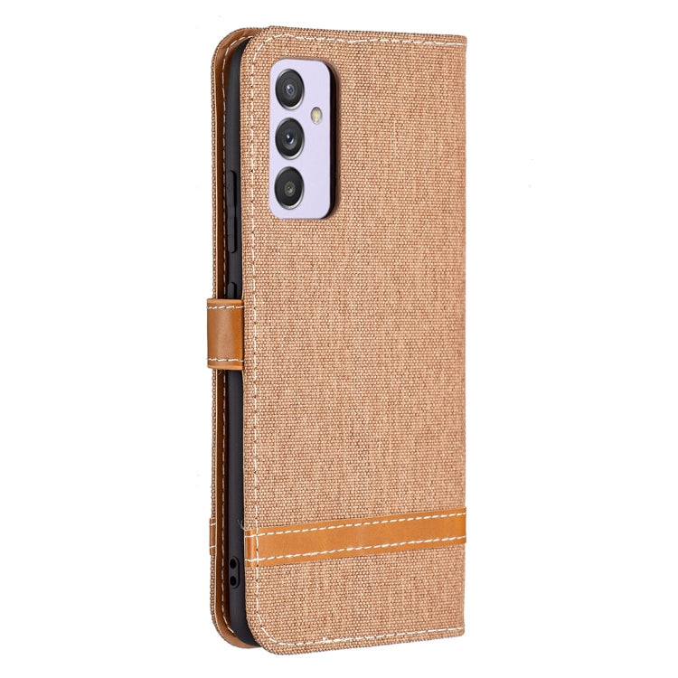 For Samsung Galaxy A82 5G Color Matching Denim Texture Horizontal Flip Leather Case with Holder & Card Slots & Wallet & Lanyard