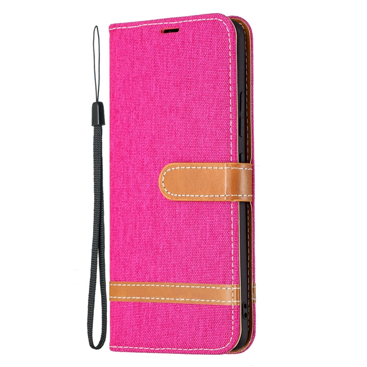 For Samsung Galaxy A82 5G Color Matching Denim Texture Horizontal Flip Leather Case with Holder & Card Slots & Wallet & Lanyard