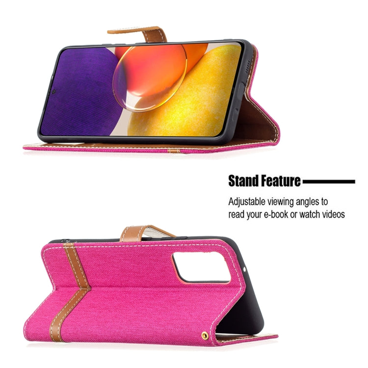 For Samsung Galaxy A82 5G Color Matching Denim Texture Horizontal Flip Leather Case with Holder & Card Slots & Wallet & Lanyard