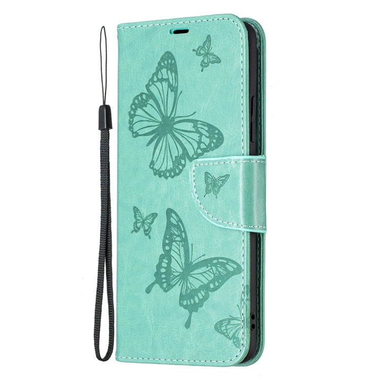 For Samsung Galaxy A82 5G Embossing Two Butterflies Pattern Horizontal Flip PU Leather Case with Holder & Card Slot & Wallet & Lanyard
