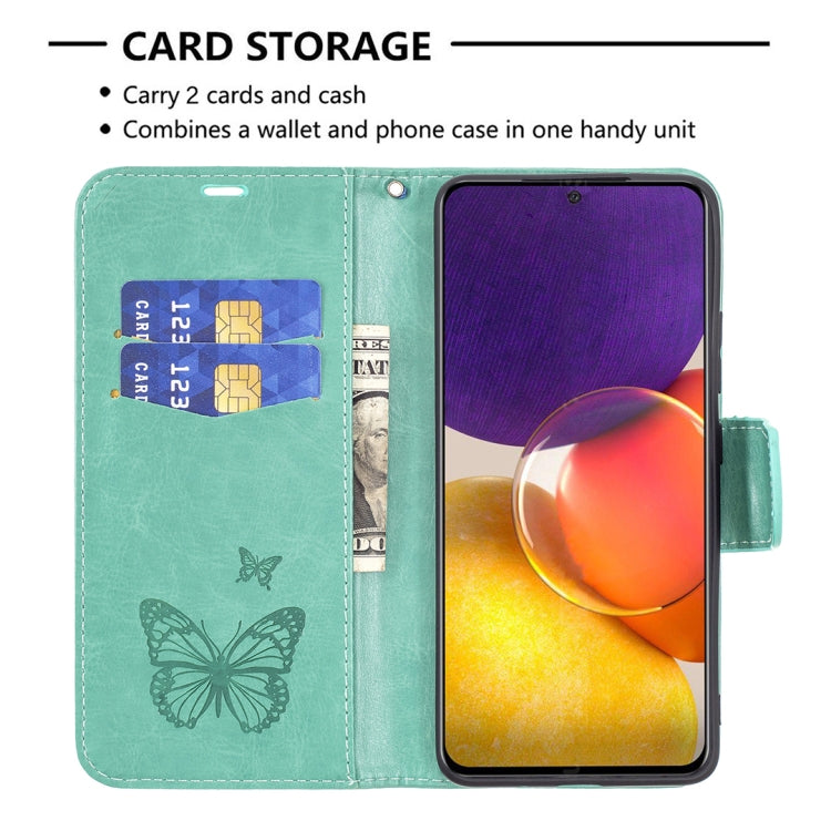 For Samsung Galaxy A82 5G Embossing Two Butterflies Pattern Horizontal Flip PU Leather Case with Holder & Card Slot & Wallet & Lanyard