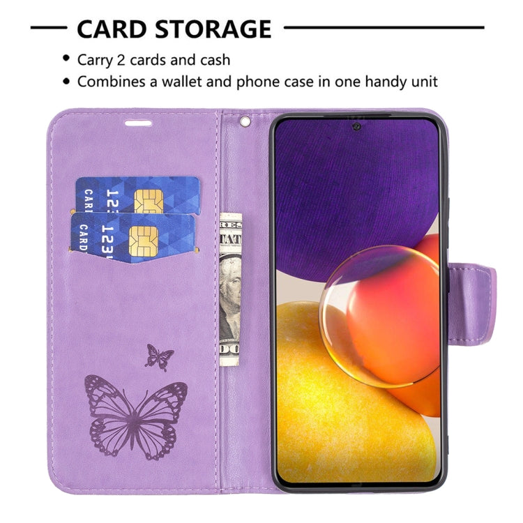 For Samsung Galaxy A82 5G Embossing Two Butterflies Pattern Horizontal Flip PU Leather Case with Holder & Card Slot & Wallet & Lanyard