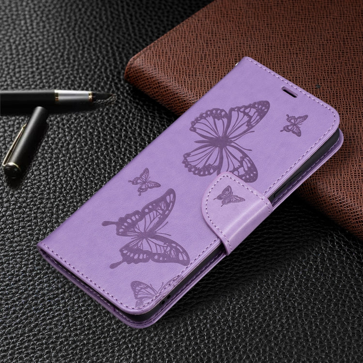 For Samsung Galaxy A82 5G Embossing Two Butterflies Pattern Horizontal Flip PU Leather Case with Holder & Card Slot & Wallet & Lanyard