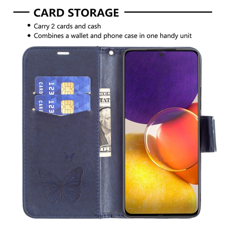 For Samsung Galaxy A82 5G Embossing Two Butterflies Pattern Horizontal Flip PU Leather Case with Holder & Card Slot & Wallet & Lanyard