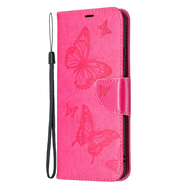 For Samsung Galaxy A82 5G Embossing Two Butterflies Pattern Horizontal Flip PU Leather Case with Holder & Card Slot & Wallet & Lanyard