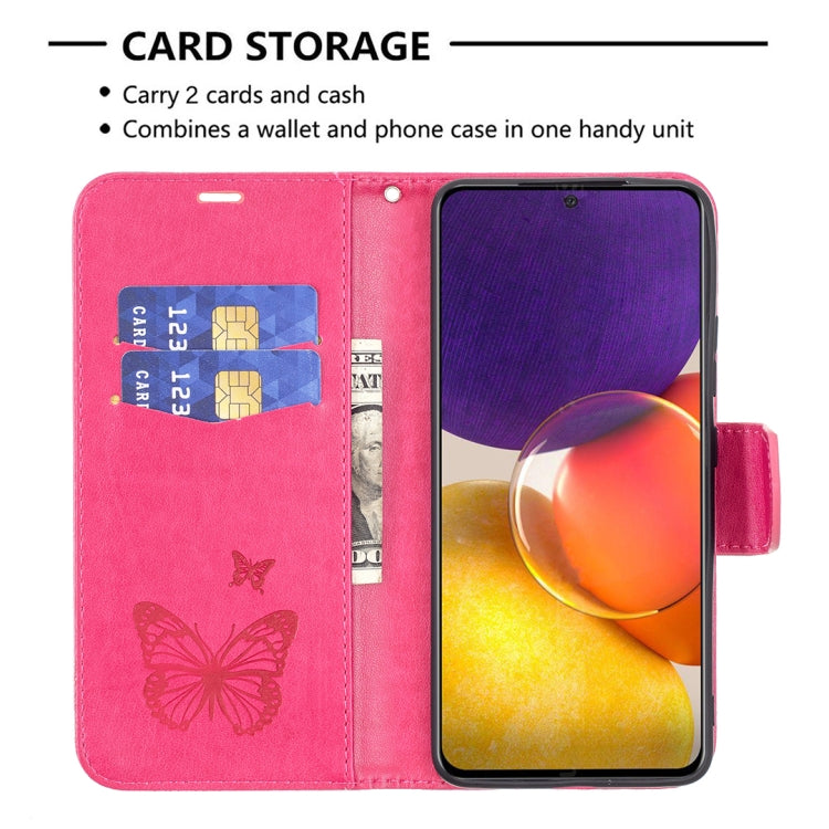 For Samsung Galaxy A82 5G Embossing Two Butterflies Pattern Horizontal Flip PU Leather Case with Holder & Card Slot & Wallet & Lanyard