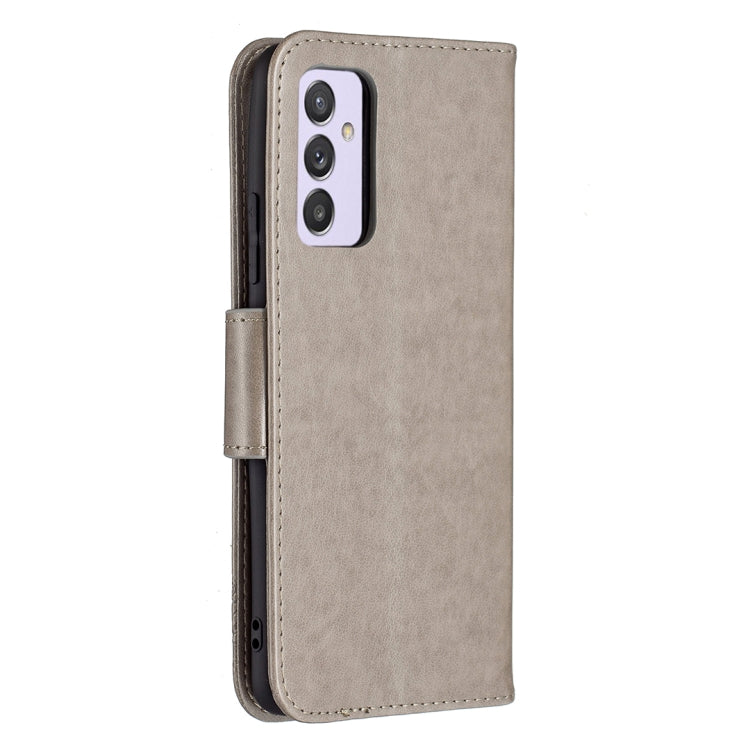 For Samsung Galaxy A82 5G Embossing Two Butterflies Pattern Horizontal Flip PU Leather Case with Holder & Card Slot & Wallet & Lanyard