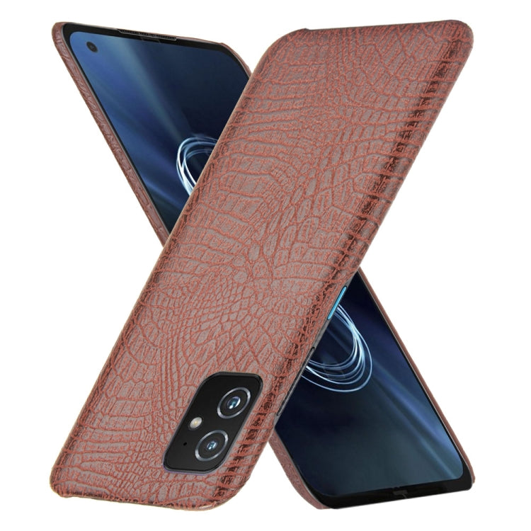 For Asus Zenfone 8 ZS590KS Shockproof Crocodile Texture PC + PU Case